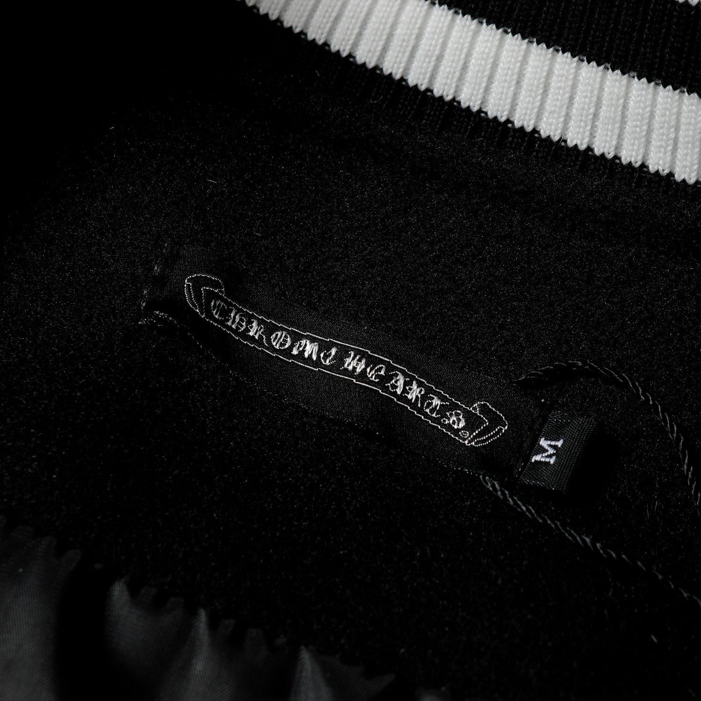 Chrome Hearts Layered Cross Varsity Jacket - Black White Street Style Outerwear 2208