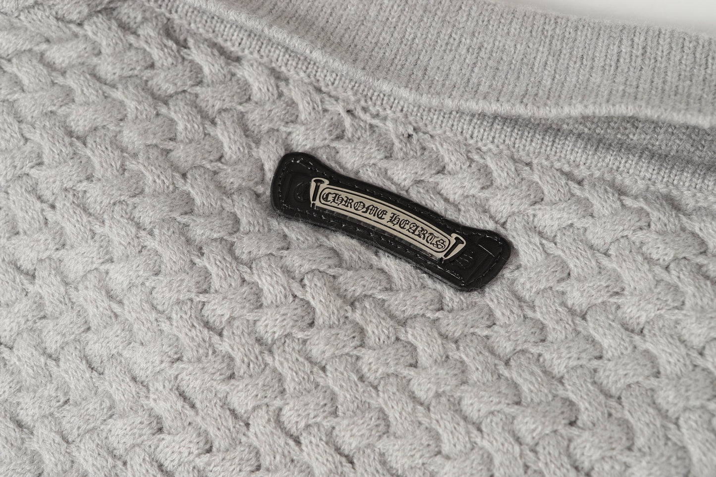 Chrome Hearts Gothic Cross Knit Cardigan - Black Grey Streetwear Jacket 904